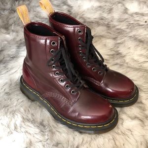 Dr Martens Cherry Red Vegan Boot 1460